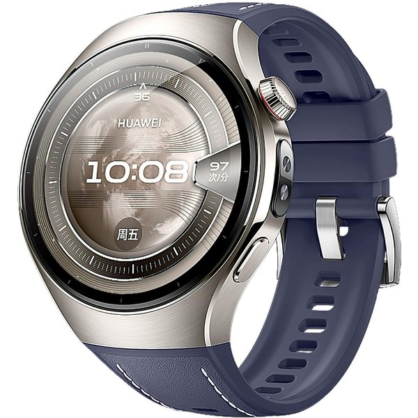 SkóRzany Silikonowy Pasek Do Huawei Watch 5 46Mm 42Mm MięKki Gumowy Pasek Na Nadgarstek Do Huawei Watch 5 46Mm 42Mm Bransoletka Do Smartwatcha Huawei Watch5 46Mm Niebieski-image