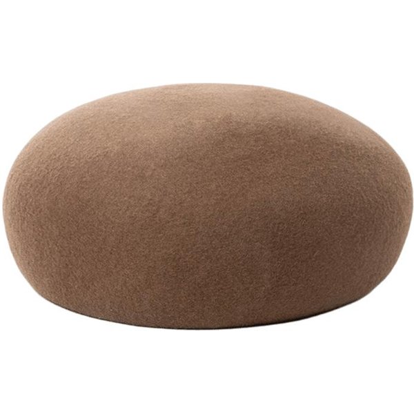 Luksusowy 100% WełNiany Damski Kapelusz Beret Klasyczny UtrzymująCy CiepłO Elegancki Uroczy WełNiany Beret Czapka Na Imprezę Khaki-image