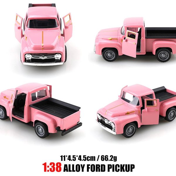 (W Workach)1:38 Klasyczny Retro F100 Pickup, Metalowy Model Samochodu Ze Stopu, Wiele KoloróW, Metalowy Samochodzik Dla Dzieci, Prezent Zabawka Dla ChłOpca, Ozdoby Samochodowe-image