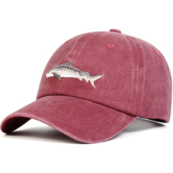 Gorras De BéIsbol Unisex Bordadas De TiburóN Lavables Primavera Y OtoñO Ajustables Para Exteriores Casuales Gorra Protectora Solar Gorra Deportiva-image