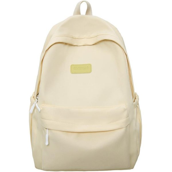 Mochila Escolar Estilo Universitario Mochila Gran Capacidad DiseñO De Almacenamiento Zonificado Mochila Para Campus Viajes De Clase Ocio Amarillo Claro-image