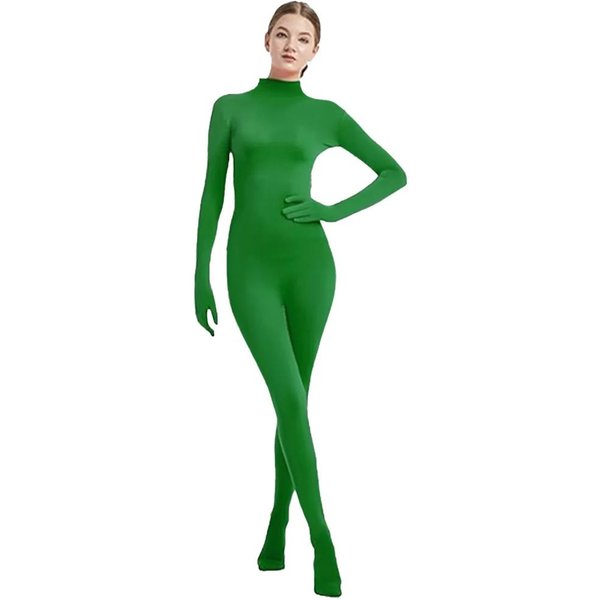 Kostium Zentai Na CałE CiałO Dla DorosłYch Damski Spandex Druga SkóRa ObcisłE Kostiumy Kostium Cosplay Na Imprezę Halloween Jednolity Kolor 120 Zielony-image