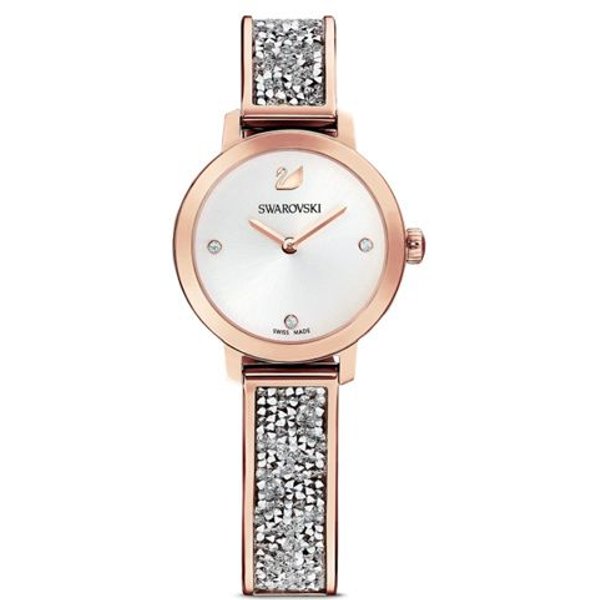 Zegarek Swarovski Seria Cosmic Rock Mechanizm Kwarcowy Bransoleta Ze Stali Nierdzewnej BiałA Tarcza Prosty Elegancki Modny Damskie Zegarki Srebrny 5376092 Regular Watch Box,Rose Gold Watch Case-image