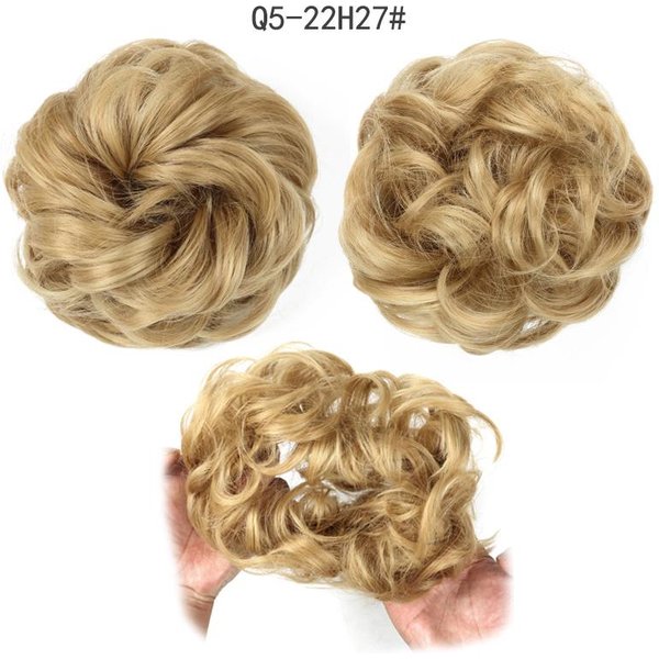 Damski Syntetyczny BałAgan Chignon Donut Hair Bun Pad Elastyczna Gumka Do WłOsóW PrzedłUżAnie WłOsóW 22H27-image