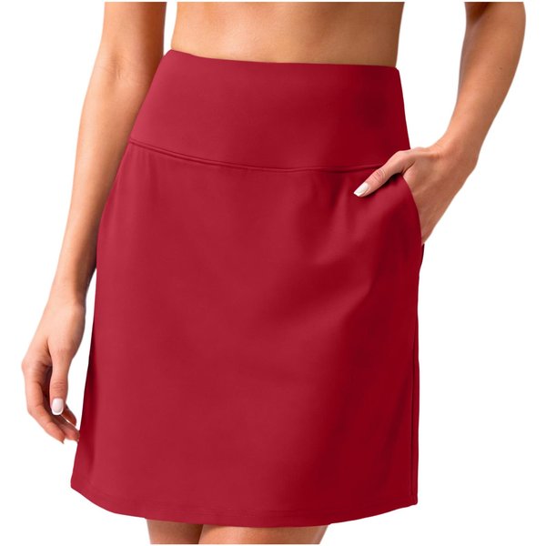 Faldas PantalóN AtléTicas Para Mujer Con Pantalones Cortos Integrados VersáTiles Casuales Cintura Alta Falda PantalóN De Golf Tenis XL Red-image