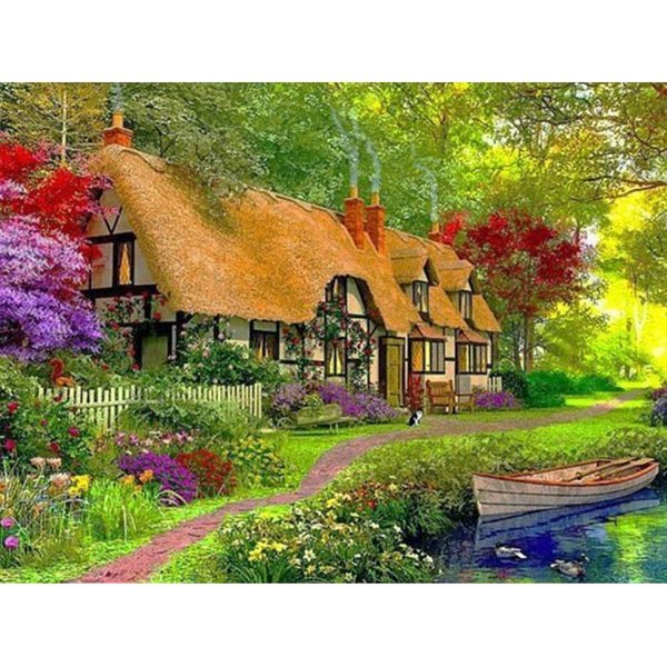 Venta Bordado De Diamantes Escenario Pintura De Diamantes Paisaje PedreríA ImáGenes Punto De Cruz Mosaico Casa 20X30CM-image