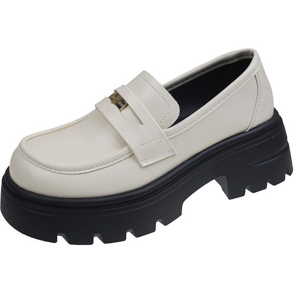 Mocasines De Cuero AutéNtico Zapatos De Mujer Primavera Nuevo Estilo BritáNico Zapatos De Cuero PequeñOs Suela Gruesa Aumentada Por Zapatos Mary Jane Zapatos De SalóN 39-image