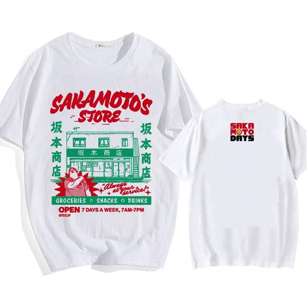 Camisetas GráFicas Manga Corta De AlgodóN Suelto Sakamoto Days Manga Streetwear Unisex Casual Cuello Redondo Camiseta Para Hombre/Mujer Tops XS-image