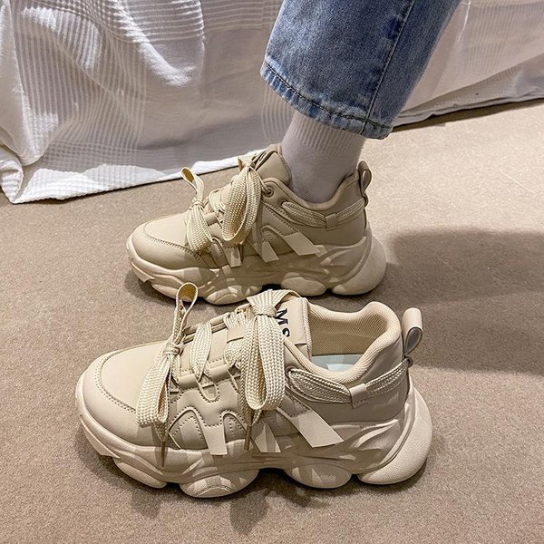 VersióN Coreana De Zapatos De Papá Para Mujer, Nuevos Zapatos Deportivos Para Correr Para Estudiantes De Primavera, Zapatos Casuales Que Aumentan Los Tiroteos Callejeros 38 Gray-image