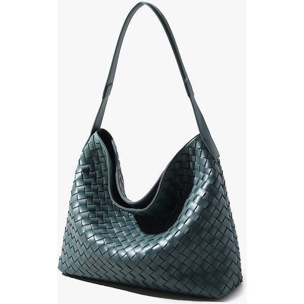 Bolso Tejido A Mano OtoñO E Invierno Gran Capacidad Cruzado De Cuero Para Mujer Bolso De Hombro De Moda Gray-image
