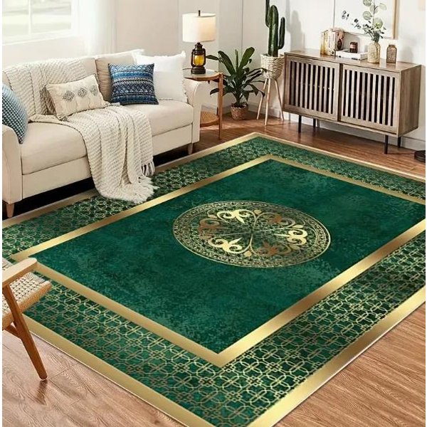 Luksusowy Boho Chenille Perski Dywanik – MożNa Prać W Pralce Kwiatowy Dywan Do Salonu Sypialni Przedpokoju, Szary Czarny Mata PodłOgowa 120X160Cm(46X62In)-image