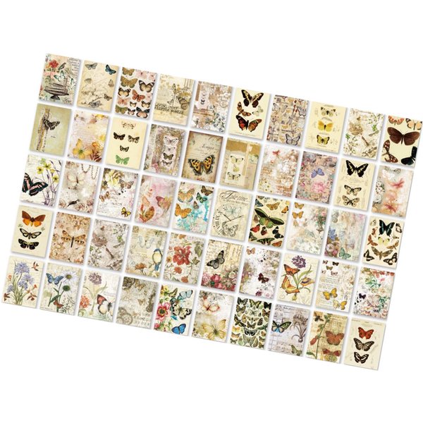 100 Hojas Papel De Scrapbooking Vintage EstéTico Decorativo Papel De Fondo Para Journaling Planner DIY-image