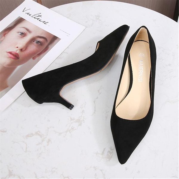 Damskie 5Cm Wysokie Obcasy Scarpin Valentine Niskie Obcasy Pompy Damskie Szpiczaste Palce KocięTa Obcasy Damskie Zielone Stado DużE Rozmiary Czerwone Buty 39-image