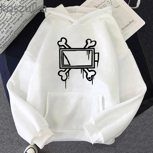 Murder Drones Bluza Z Kapturem Harajuku Damska Polarowa Bluza Z Kapturem Z Nadrukiem Z DłUgim RęKawem Casualowa Wiosenno-Jesienna Bluza Ubrania Uliczne 2XL White-image