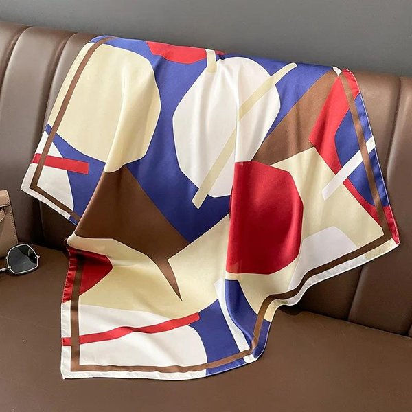 PañUelo De Cabeza De SatéN De Seda De 70 Cm Para Mujer DiseñO De Lujo Bufanda Para Cuello Bufanda Para Cabello Mano MuñEca Foulard Chal Bandana Nueva 70X70Cm Red-image
