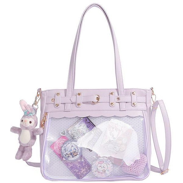 Nueva Bolsa Ita Subcultura Punk Goth Pu Gran Capacidad Bolso Cruzado J Chicas Uniforme JK Bolso De Hombro Ulzzang Itabag 30X25X8Cm-image