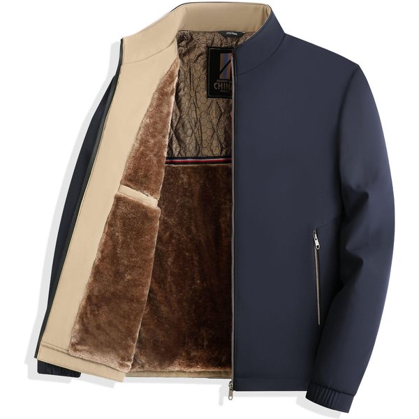 Chaqueta De Terciopelo Gruesa Para Hombre OtoñO E Invierno Nueva Chaqueta De Cuello Alto Para Hombres De Mediana Edad Y Mayores CáLida Chaqueta De Invierno Para Papá 4XL Black-image