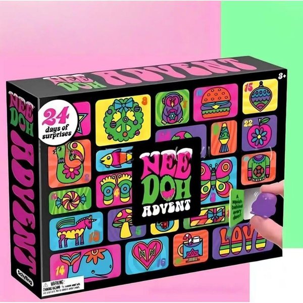 Kalendarz Adwentowy ŚCiskany Fidget Kolekcjonerski, MałE WyskakująCe Nieznane PudełKo, Sensoryczna Ulga W Stresie I LęKu Fidget, Uroczy Mini GadżEt Pink-image