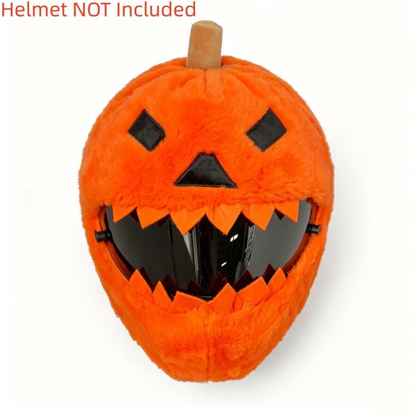 KreskóWkowy Pluszowy Pokrowiec Na Kask Motocyklowy Dynia Na Halloween, Zabawny Pokrowiec Ochronny Na Kask Na BożE Narodzenie, Akcesoria Motocyklowe PomarańCzowy-image