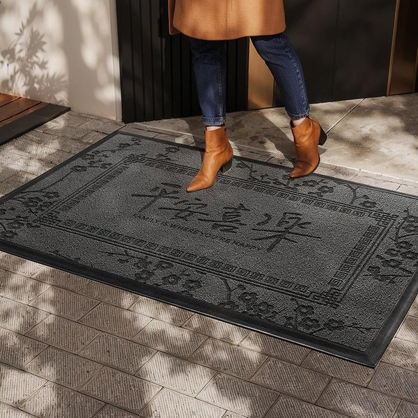 Alfombra Roja De Villa De Alta Gama Felpudo Felpudo Sucio Y Engrosado Para Exterior Alfombra Antideslizante Para Entrada De Casa 60*90-image