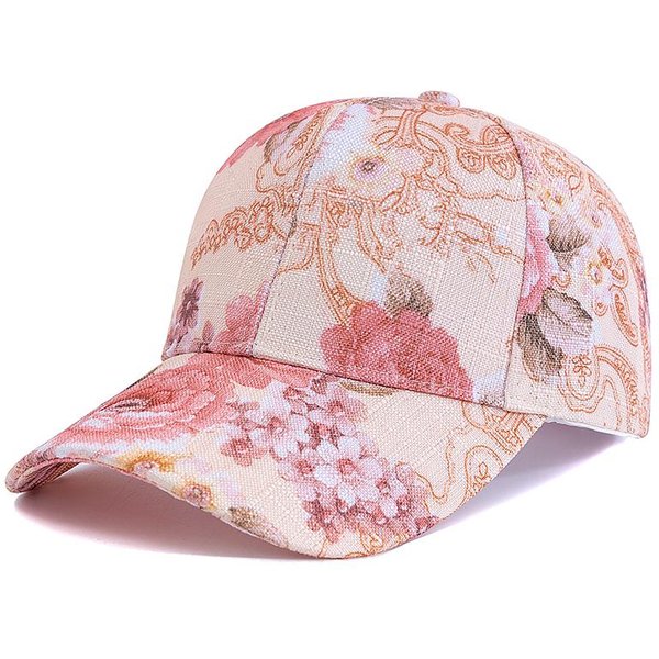 Nowy Styl Damska OddychająCa Czapka Baseballowa Z Wzorem Kwiatowym Casualowa Outdoorowa Streetwear Sportowa Czapka Damska Czapka Dopaminowa Moda 56Cm-58Cm-image