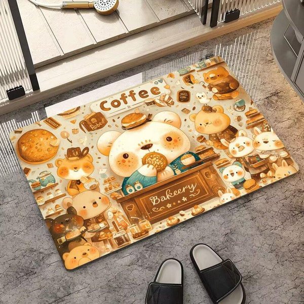 Mata PodłOgowa ChłOnna Z Ziemi Okrzemkowej łAzienka łAzienka WejśCie Drzwi łAzienkowe AntypośLizgowa Mata Pod Stopy Dywanik łAzienkowy Toaletowy 40X60Cm15.7X23.6In-image