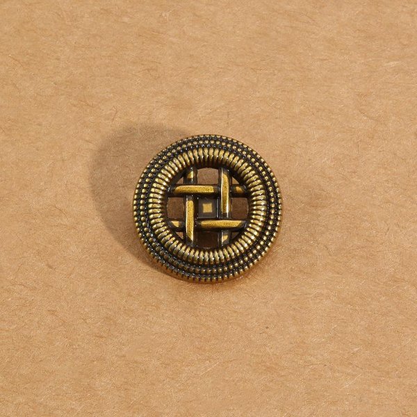 10 Szt. Guziki Vintage Puste Metalowe Ubrania Kurtka Garnitur PłAszcz Dekoracyjne BrąZowe Guziki Wykwintne Guziki Do Swetra Kardiganu 23Mm Bronze-image