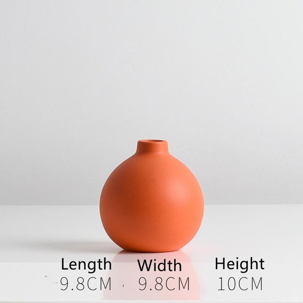 Skandynawski Ceramiczny Wazon Wazony Na Suche Kwiaty Kolor Morandi Wazon Doniczka Dekoracja Biurka Do Salonu KoreańSki Minimalizm WystróJ Domu Brown-image