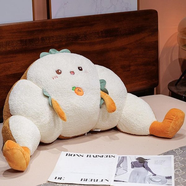 Poduszka LęDźWiowa Croissant 70Cm Urocza Kapibara Marchewka Tost MięKka Wypchana Pluszowa Zabawka Poduszka Na Sofę Poduszka Na Oparcie KrzesłA Uroczy Prezent-image