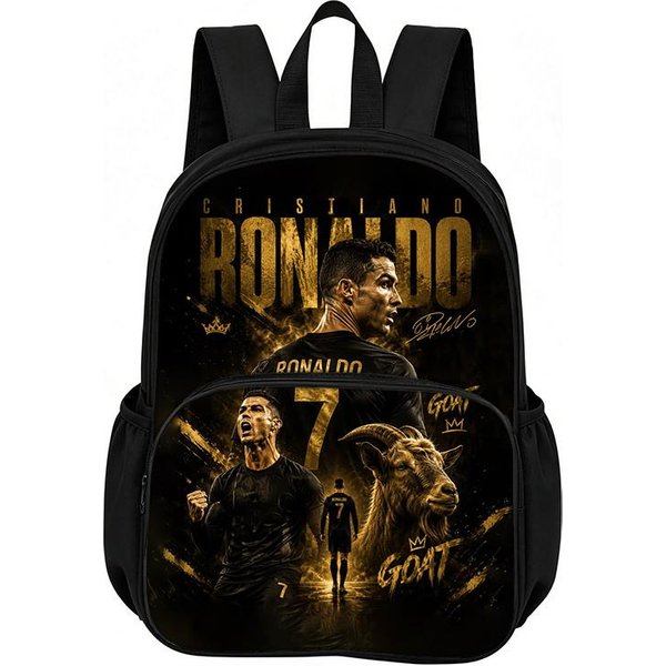 Aprende, Viaja Mochilas Escolares Ronaldo Con Bolsillo Frontal Mochila Estrella Del FúTbol Mochila Para Libros Mejor Regalo Mochila Deportiva De FúTbol-image