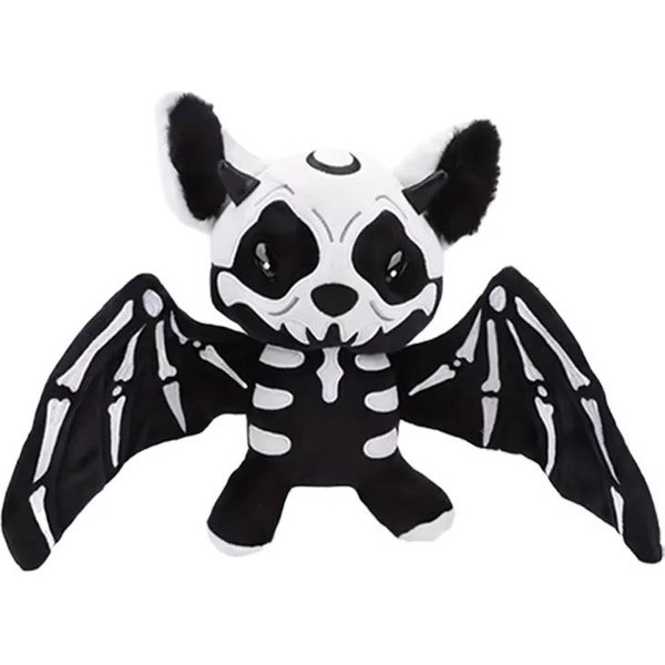 Halloween Dwukolorowy Czaszka Szkielet Nietoperz Pluszowa Zabawka Pluszowe ZwierząTko Nowość Straszny Nietoperz Dekoracja Halloweenowa Dla Dzieci Prezenty 28Cm-image
