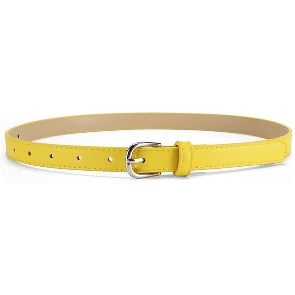 1 Szt. Pasek Pu, Modny I Wszechstronny, Z Klamrą Typu Pin Do Noszenia Na Co Dzień, Dobrze Komponuje Się Z DżInsami I Paskiem 90Cm Yellow-image