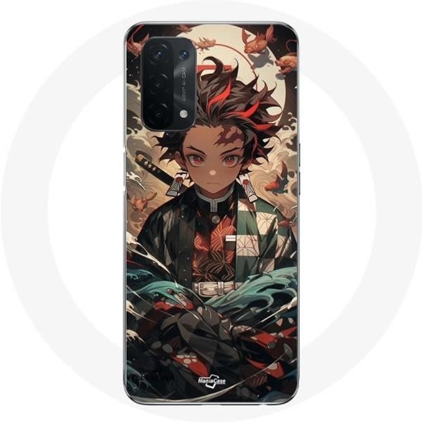 Funda - Maniacase - Oppo A54 5G - Demon Slayer Tanjiro - Flexible - Negro-image