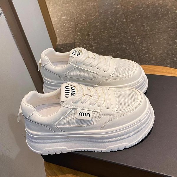 Zapatos Blancos PequeñOs Transpirables De Malla De Cuero Para NiñOs Verano Nuevos Zapatos Con Plataforma Para Aumentar La Altura Ligeros Casuales Deportivos 34-image