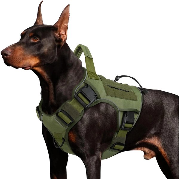 ArnéS TáCtico Ajustable Anti-TiróN Para Perros Con Asa Chaleco Militar Reflectante Para Perros Grandes Labrador (Army Green,Xl)-image