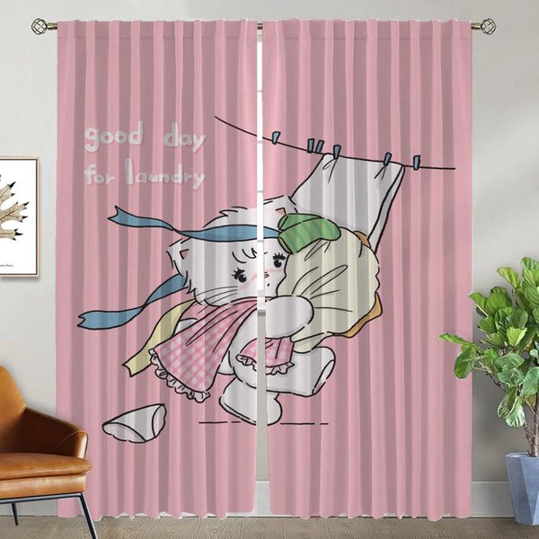 Cortinas Elegantes Para Sala De Estar, ParticióN Mikko, DecoracióN De Halloween, Cortinas Opacas Para Ventana, 2 Piezas Para El Hogar W50Xh70Cmx2Pcs-Cl-image