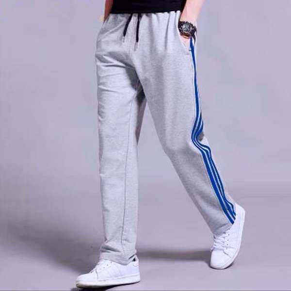 Pantalones Deportivos De Primavera Y OtoñO Para Hombre, Rectos, Sueltos, A Rayas, Informales, De Talla Grande, Combinables XXL White-image