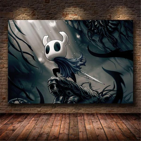 Hollow Knight Gra Plakat Malarstwo Na PłóTnie Z The Na PłóTnie Malarstwo Na PłóTnie Z Hallownest Plakat Sztuka ŚCienna Dekoracja Domu Biura 40Cm×50Cm Noframe-image