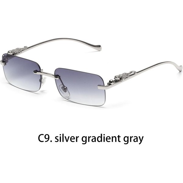 Okulary PrzeciwsłOneczne Bez Oprawek Ruiao UV400 Modne Kwadratowe Metalowe Okulary Dla MężCzyzn Kobiet Designerskie MęSkie Markowe Okulary PrzeciwsłOneczne Odcienie Na ZewnąTrz Ships Within 24H-image