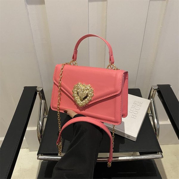 Primavera Y Verano Nuevo Estilo Simple Y A La Moda Estilo Coreano Bolso De Mano VersáTil Ins Cadena Bolso Bandolera Bolso Cuadrado PequeñO Trendy Brown-image