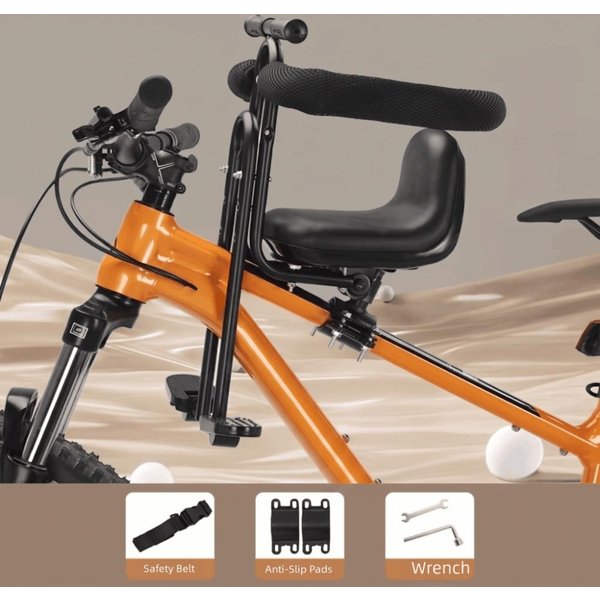 Asiento Infantil Para Bicicleta Montado Delantero Seguridad De Cobertura Total Asiento Infantil Para Bicicleta De MontañA Uso En Bicicleta Plegable Black Full Surround-image