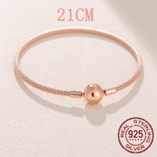 Pulseras De Cadena De Serpiente De Plata De Ley 925 Con Dijes Para Mujer, Pulsera Original 925 Para Mujer, JoyeríA Fina Con Cierre, Brazalete De Regalo-image
