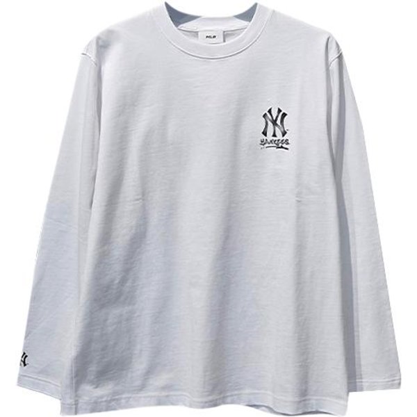 MLB New York Yankees Moda CóModa Suave Agradable A La Piel Transpirable Logo CláSico Camiseta De Manga Larga Camiseta Unisex Blanca 3ATSB0351-50WHS L White-image