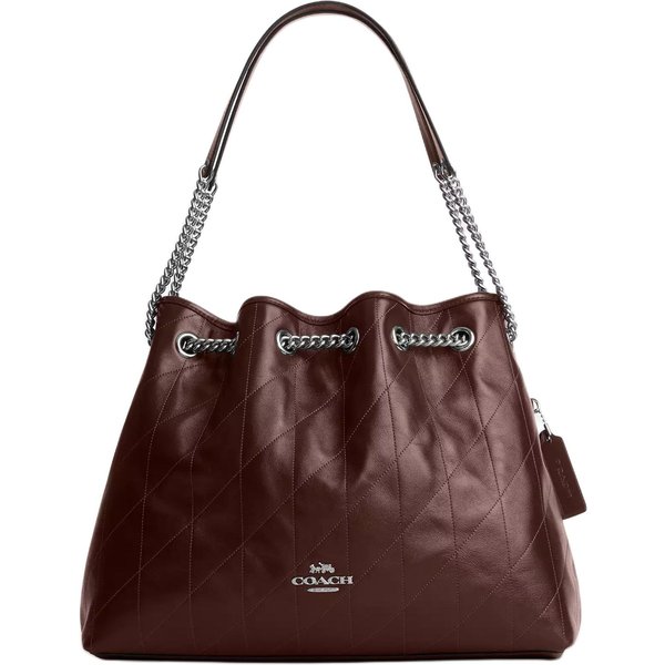 Bolso De Hombro De Cuero Con Logo Coach Evelyn 34 Bolso De Hombro Grande Para Mujer Arce CDR00-SVMPL Basic Set (Bag+Dust Bag)-image