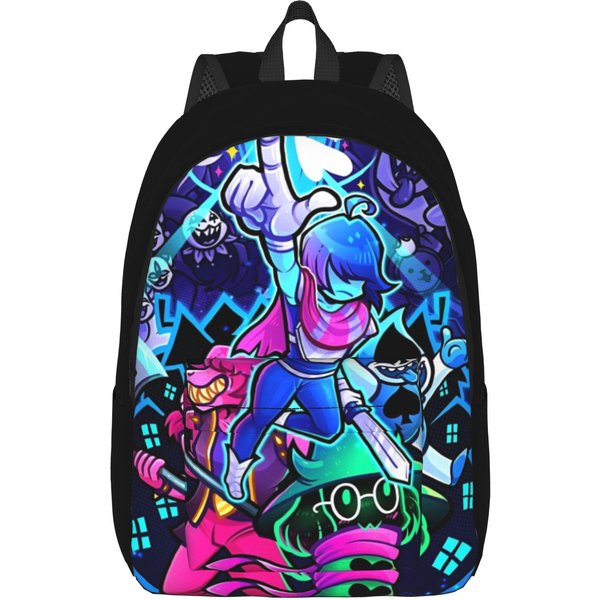 Mochila Deltarunes Para Hombres Mujeres Adolescentes Escuela Secundaria Mochila De DíA Para Negocios Gaming Universidad Bolso De Hombro Duradero S-image