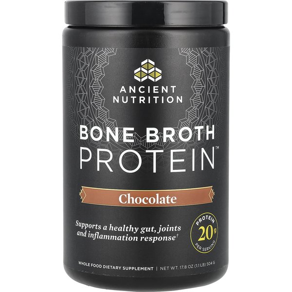 Ancient Nutrition, ProteíNa De Caldo De Hueso™, Sabor A Chocolate, 1.1 Lb (504 Gramos)-image
