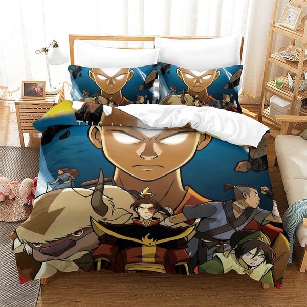 Nueva ColeccióN De Ropa De Cama Avatar: La Leyenda De Aang Individual Twin Matrimonial Queen King Size ColeccióN De Camas Dormitorio De Adultos Colecciones De Fundas NóRdicas Textiles Para El Hogar EU Twin 135X200Cm-image