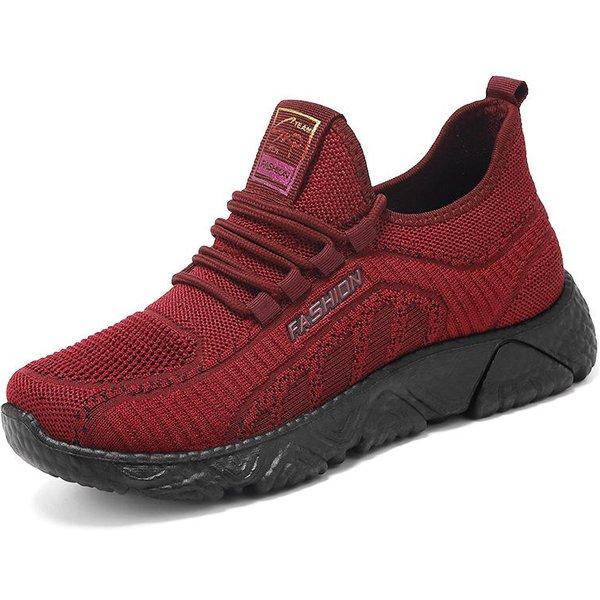 Zapatos De Mujer Primavera Y OtoñO Nuevos Zapatos Deportivos Casuales Poliuretano Zapatos De Mujer Suela Blanda Zapatos Tejidos Voladores Mujer 41 Black-image