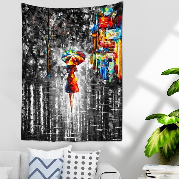 Tapiz Colgante De Pared De Pintura Al ÓLeo Para NiñA Retro Blanco Y Negro BrujeríA Bohemio Hippie HabitacióN DecoracióN Para El Hogar 95X70Cm Gray-image