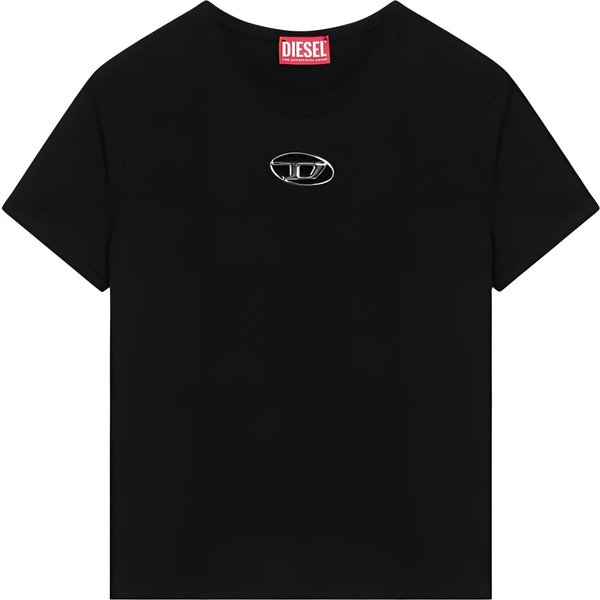 Camiseta Casual De Manga Corta Minimalista Serie D Ovalada Diesel Ss25 D Ovalada Camisetas Para Mujer Negro A168390CLBR-9XX M-image